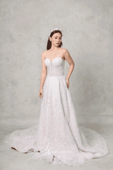 Detail renda pada koleksi bridal